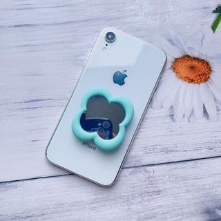 Auramma Collections Avant Basic Funky Flower Wavy Bold Frame Plain Baby Hot Pink Wine Red Lavender Matcha Greyish Green Black Cream Sky Blue Pull Out Phone Grip
