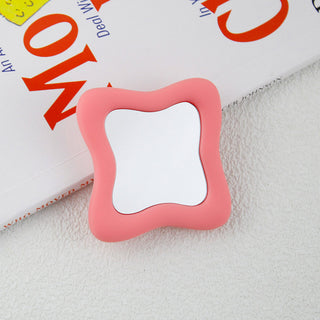 Auramma Collections Avant Basic Funky Inner Wavy Bold Color Hot Baby Pink Black Matcha Greyish Green Wine Red Lavender Purple Cream Frame Mirror Pull Out Phone Grip