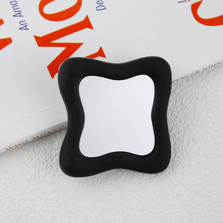 Auramma Collections Avant Basic Funky Inner Wavy Bold Color Hot Baby Pink Black Matcha Greyish Green Wine Red Lavender Purple Cream Frame Mirror Pull Out Phone Grip