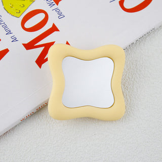 Auramma Collections Avant Basic Funky Inner Wavy Bold Color Hot Baby Pink Black Matcha Greyish Green Wine Red Lavender Purple Cream Frame Mirror Pull Out Phone Grip