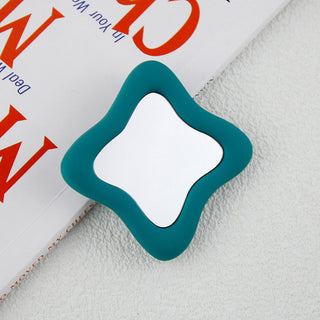 Auramma Collections Avant Basic Funky Inner Wavy Bold Color Hot Baby Pink Black Matcha Greyish Green Wine Red Lavender Purple Cream Frame Mirror Pull Out Phone Grip