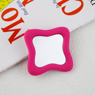 Auramma Collections Avant Basic Funky Inner Wavy Bold Color Hot Baby Pink Black Matcha Greyish Green Wine Red Lavender Purple Cream Frame Mirror Pull Out Phone Grip