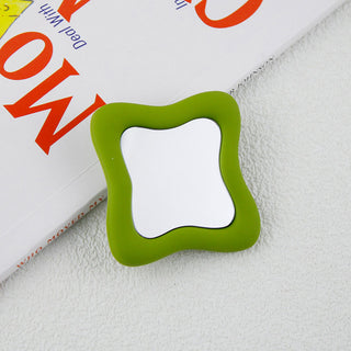 Auramma Collections Avant Basic Funky Inner Wavy Bold Color Hot Baby Pink Black Matcha Greyish Green Wine Red Lavender Purple Cream Frame Mirror Pull Out Phone Grip