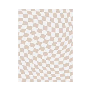 Auramma Collections Avant Basic Funky Popular Wavy Distorted Purple Pink Beige Blue Orange Green White Checkered Checkerboard Design Beside Living Area Rug