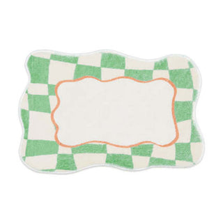 Auramma Collections Avant Basic Funky Wavy Distorted Dense Warped Colored Checkered Checkerboard Purple Yellow Black White Blue Green Orange Bedside Living Area Rug