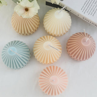 Auramma Collections Avant Basic Geometric Pear Shaped Stripe Finish Light Pastel Color Scented Candles