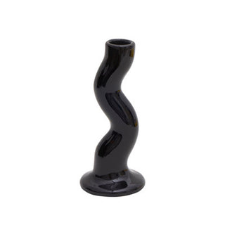 Auramma Collections Avant Basic Glossy Ceramic Large Small Purple White Black Twist Curve Candle Holder