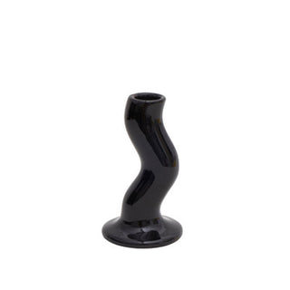 Auramma Collections Avant Basic Glossy Ceramic Large Small Purple White Black Twist Curve Candle Holder