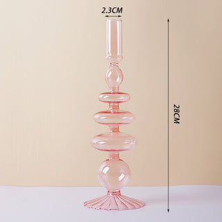 Auramma Collections Avant Basic Glossy Clear Purple Pink Funky Shape Candle Dried Flower Holder