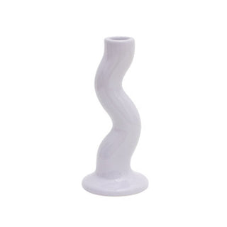 Auramma Collections Avant Basic Glossy Ceramic Large Small Purple White Black Twist Curve Candle Holder