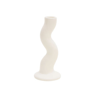 Auramma Collections Avant Basic Glossy Ceramic Large Small Purple White Black Twist Curve Candle Holder
