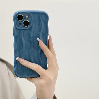 Auramma Collections Avant Basic Linear Wavy Glossy Finish Pastel Lavender Purple Blue Dusty Pink Light Grey Soft TPU Case iPhone 16 15 14 13 12 11 Pro Max Plus