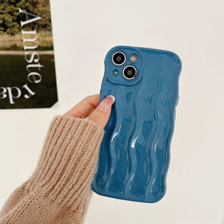 Auramma Collections Avant Basic Linear Wavy Glossy Finish Pastel Lavender Purple Blue Dusty Pink Light Grey Soft TPU Case iPhone 16 15 14 13 12 11 Pro Max Plus