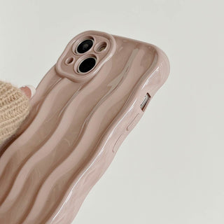 Auramma Collections Avant Basic Linear Wavy Glossy Finish Pastel Lavender Purple Blue Dusty Pink Light Grey Soft TPU Case iPhone 16 15 14 13 12 11 Pro Max Plus