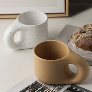 Auramma Collections Avant Basic Plain Matte Color Round Chubby Mug Plate Set