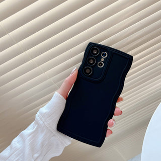 Auramma Collections Minimalist Aesthetic Avant Basic Matte Wavy Plain Green White Fuchsia Yellow Pink Blue Black Soft TPU Case Samsung Galaxy S25 S24 S23 S22 S21 Ultra Plus