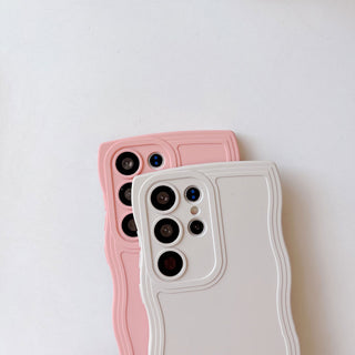 Auramma Collections Minimalist Aesthetic Avant Basic Matte Wavy Plain Green White Fuchsia Yellow Pink Blue Black Soft TPU Case Samsung Galaxy S25 S24 S23 S22 S21 Ultra Plus