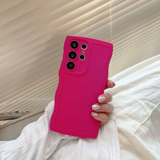 Auramma Collections Minimalist Aesthetic Avant Basic Matte Wavy Plain Green White Fuchsia Yellow Pink Blue Black Soft TPU Case Samsung Galaxy S25 S24 S23 S22 S21 Ultra Plus