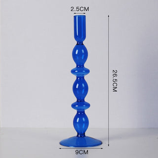 Auramma Collections Avant Basic Popular Modern Blue Clear Funky Layer Gourd Shaped Candle Dried Flower Holder