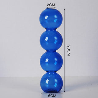 Auramma Collections Avant Basic Popular Modern Blue Clear Funky Layer Gourd Shaped Candle Dried Flower Holder
