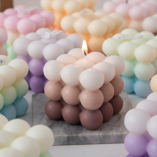 Auramma Colletions Avant Basic Ombre Gradient Color Brown Purple Green Orange Pink Purple Blue Bubble Rubik Cube Scented Candle