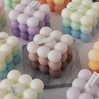 Auramma Colletions Avant Basic Ombre Gradient Color Brown Purple Green Orange Pink Purple Blue Bubble Rubik Cube Scented Candle