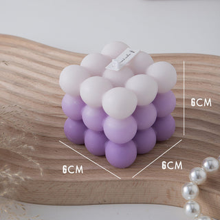 Auramma Colletions Avant Basic Ombre Gradient Color Brown Purple Green Orange Pink Purple Blue Bubble Rubik Cube Scented Candle