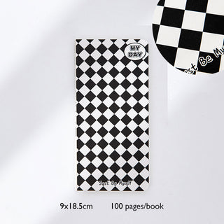 Auramma Collections Avant Basic Plain Color Diamond Checker Pink Purple Blue Black Long Notebook