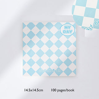 Auramma Collections Avant Basic Plain Color Diamond Checker Pink Purple Blue Black Square Notebook