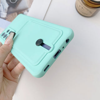 Auramma Collections Avant Basic Plain Color Black Blue Orange Mint Nude Pink Yellow Purple Push Cardholder Soft TPU Case Samsung Galaxy S21 S20 Ultra Plus FE A82 A72 A52 A51 A22 A21 A12