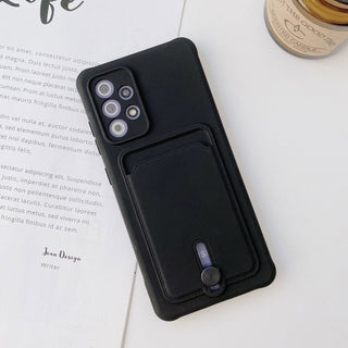 Auramma Collections Avant Basic Plain Color Black Blue Orange Mint Nude Pink Yellow Purple Push Cardholder Soft TPU Case Samsung Galaxy S21 S20 Ultra Plus FE A82 A72 A52 A51 A22 A21 A12