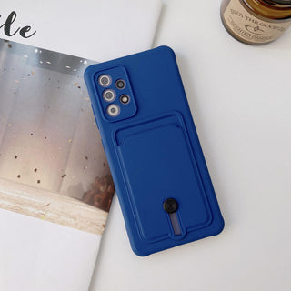 Auramma Collections Avant Basic Plain Color Black Blue Orange Mint Nude Pink Yellow Purple Push Cardholder Soft TPU Case Samsung Galaxy S21 S20 Ultra Plus FE A82 A72 A52 A51 A22 A21 A12