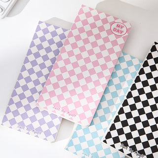 Auramma Collections Avant Basic Plain Color Diamond Checker Pink Purple Blue Black Long Notebook