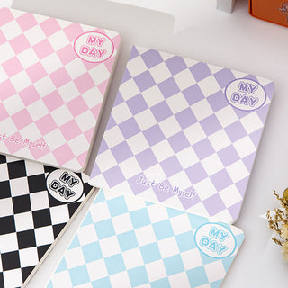 Auramma Collections Avant Basic Plain Color Diamond Checker Pink Purple Blue Black Square Notebook
