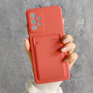 Auramma Collections Avant Basic Plain Color Matcha Dark Green Sky Blue Black Dusty Baby Pink Red Orange White Cardholder Soft TPU Case Samsung Galaxy S30 S22 5G Ultra Pro Plus