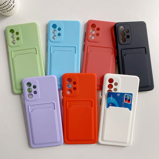 Auramma Collections Avant Basic Plain Color Matcha Dark Green Sky Blue Black Dusty Baby Pink Red Orange White Cardholder Soft TPU Case Samsung Galaxy S21 S20 Ultra Plus FE