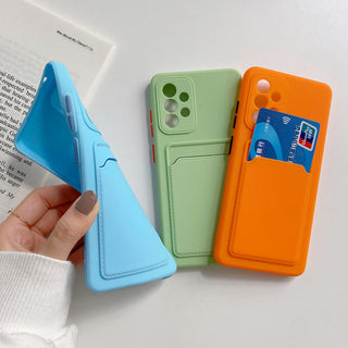 Auramma Collections Avant Basic Plain Color Matcha Dark Green Sky Blue Black Dusty Baby Pink Red Orange White Cardholder Soft TPU Case Samsung Galaxy S21 S20 Ultra Plus FE