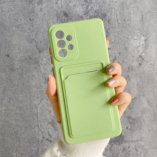 Auramma Collections Avant Basic Plain Color Matcha Dark Green Sky Blue Black Dusty Baby Pink Red Orange White Cardholder Soft TPU Case Samsung Galaxy S21 S20 Ultra Plus FE