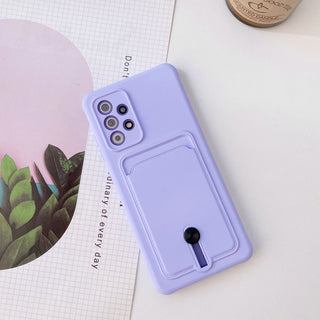 Auramma Collections Avant Basic Plain Color Black Blue Orange Mint Nude Pink Yellow Purple Push Cardholder Soft TPU Case Samsung Galaxy S21 S20 Ultra Plus FE A82 A72 A52 A51 A22 A21 A12