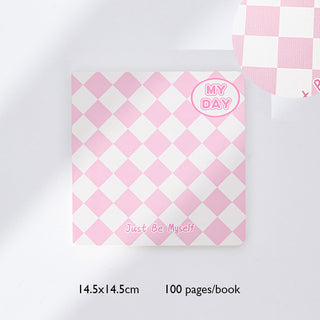 Auramma Collections Avant Basic Plain Color Diamond Checker Pink Purple Blue Black Square Notebook