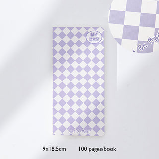 Auramma Collections Avant Basic Plain Color Diamond Checker Pink Purple Blue Black Long Notebook