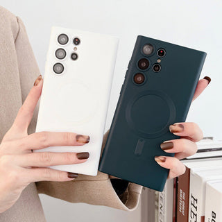 Auramma Collections Avant Basic Plain White Black Dark Brown Green Magsafe Soft TPU Case Samsung Galaxy S23 S22 S21 Ultra Plus