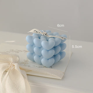 Auramma Collections Avant Basic Popular Modern Pastel Color Purple Blue Pink Yellow White Green Nude Heart Rubik Rubix Cube Scented Candle