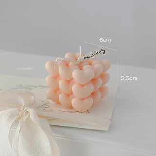 Auramma Collections Avant Basic Popular Modern Pastel Color Purple Blue Pink Yellow White Green Nude Heart Rubik Rubix Cube Scented Candle