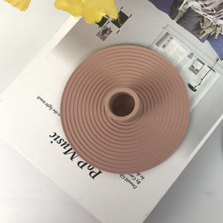 Auramma Collections Avant Basic Simple Modern Pastel Grey White Blue Pink Nude Ring Candle Holder