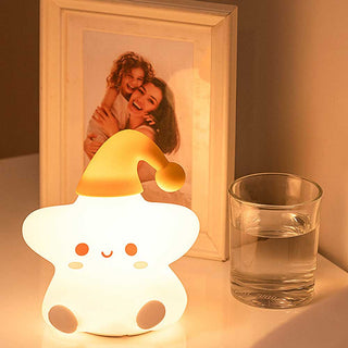 Auramma Collections Cute Portable 3D Cute Sleepy Star Tap Changing Color Baby Proof Night Ambient LampLight