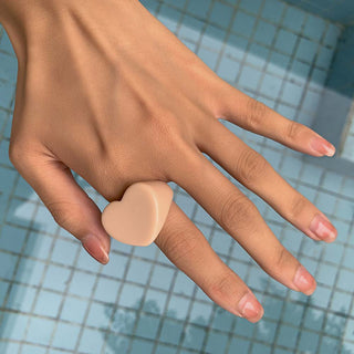 Auramma Collections Bold Color Block Yellow Blue Orange Red Green Clear Pink Statement Big Heart Shaped Rings