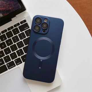 Auramma Collections Classy Matte Metallic Solid Color Black Grey Silver Purple Green Blue Pink MagSafe Soft Case iPhone 14 13 12 Pro Max Plus