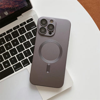Auramma Collections Classy Matte Metallic Solid Color Black Grey Silver Purple Green Blue Pink MagSafe Soft Case iPhone 14 13 12 Pro Max Plus