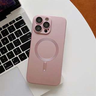 Auramma Collections Classy Matte Metallic Solid Color Black Grey Silver Purple Green Blue Pink MagSafe Soft Case iPhone 14 13 12 Pro Max Plus